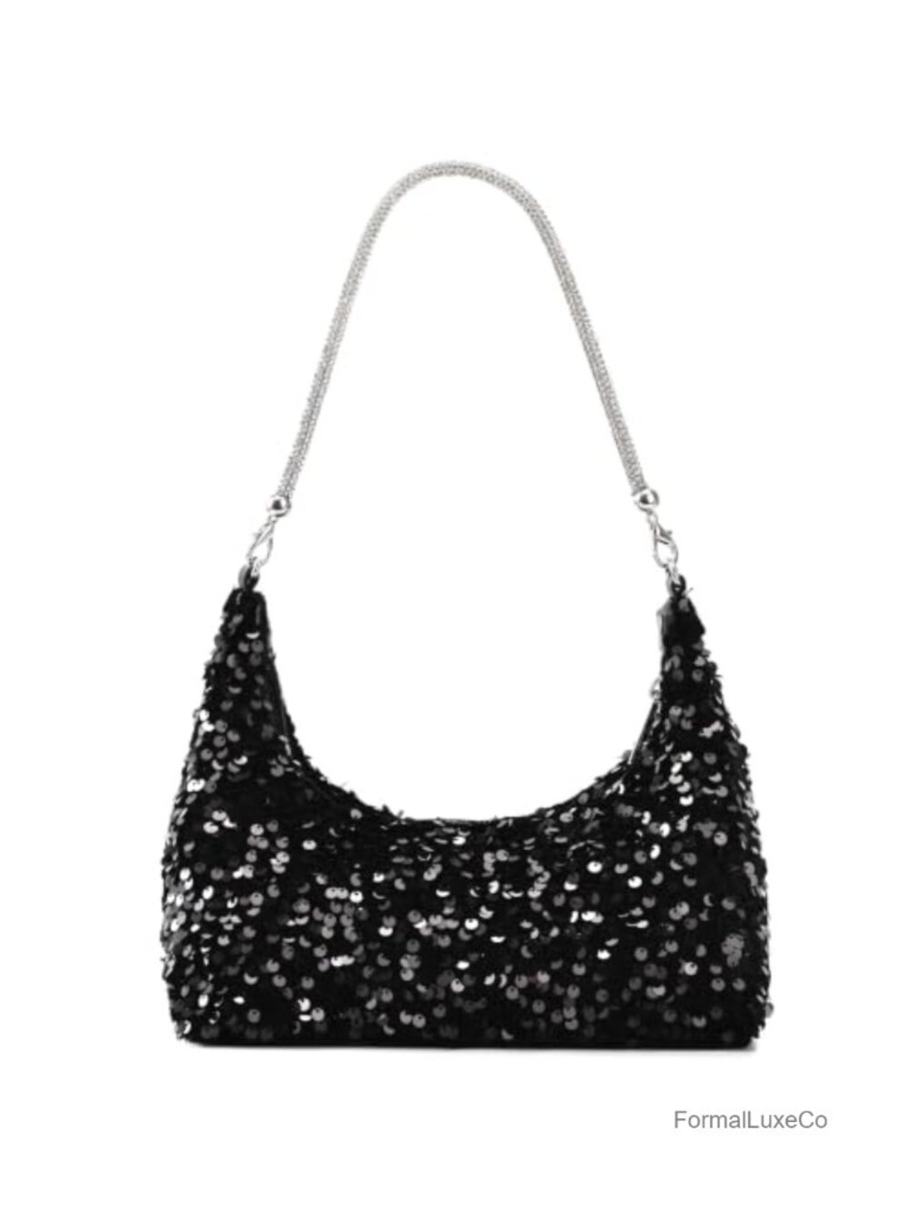 Sequin Clutch Purse with Rhinestone Handle Sparkly Wristlet for Wedding Party